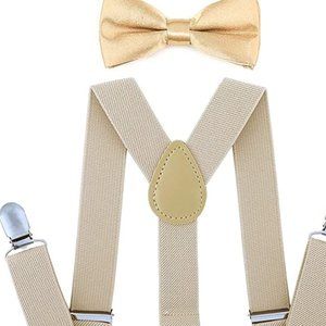 Kids Boy Suspenders Bowtie Set - Adjustable Child